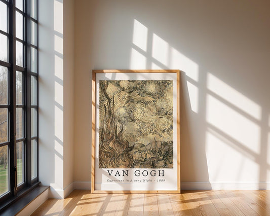 Van Gogh Print | Starry Night - Vintage Impressionist Art Poster wall art print, modern home decor, unframed artwork by Nomad & Nest