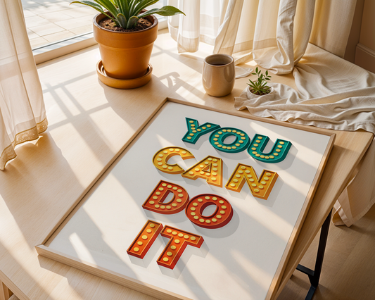 Positive Emotion | You Can Do It Wall Art | Retro Typography Print Motivational wall art print, modern home decor, unframed artwork by Nomad & Nest