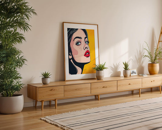 Modern Pop Art | Woman Portrait | Retro Comic Style Print wall art print, modern home decor, unframed artwork by Nomad & Nest