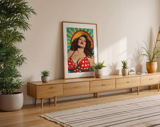 Modern Pop Art | Vintage Woman Print | Retro Pin-Up Girl Glam Decor wall art print, modern home decor, unframed artwork by Nomad & Nest