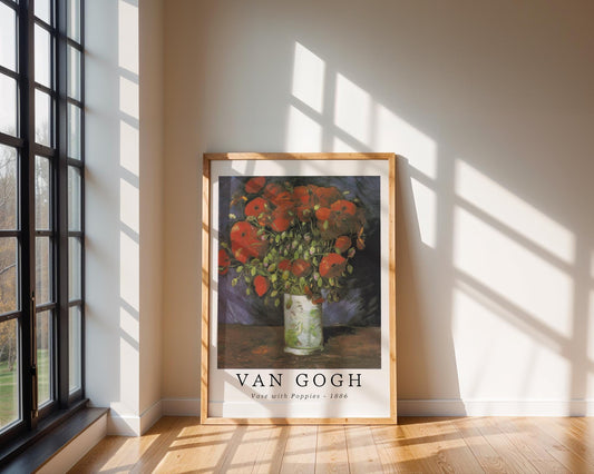 Van Gogh Print | Vase with Poppies - Museum Quality Floral Art wall art print, modern home decor, unframed artwork by Nomad & Nest