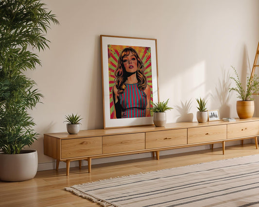 Modern Pop Art | Retro Woman Print | Colorful 60s Mod Decor wall art print, modern home decor, unframed artwork by Nomad & Nest