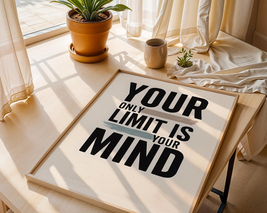 Positive Emotion | Your Only Limit Is Your Mind | Bold Motivational Typography Wall Art wall art print, modern home decor, unframed artwork by Nomad & Nest