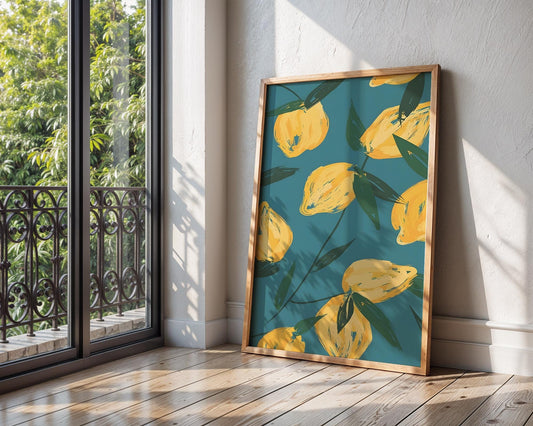 Lemon Botanical Art Print | Modern Kitchen Wall Decor wall art print, modern home decor, unframed artwork by Nomad & Nest