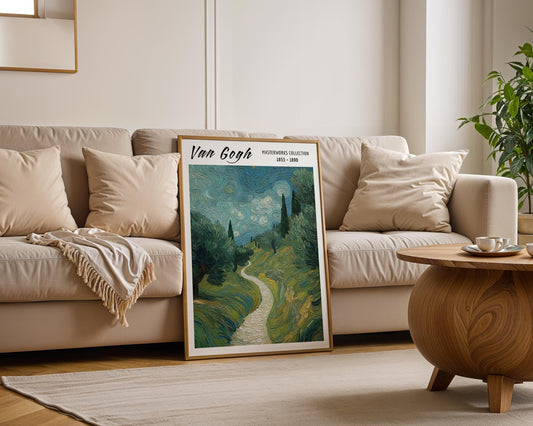 Van Gogh Print | Cypress Trees | Impressionist Landscape Art wall art print, modern home decor, unframed artwork by Nomad & Nest