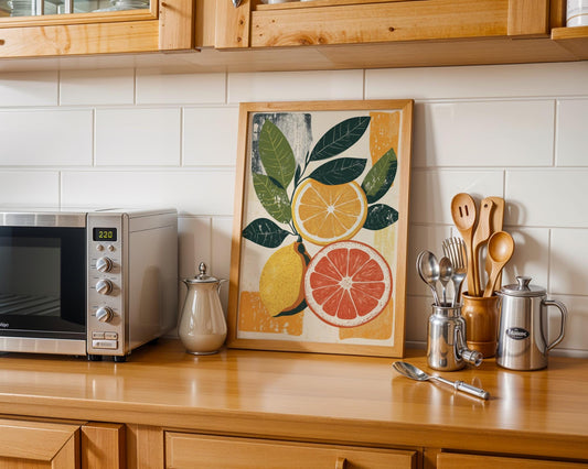 Citrus Kitchen Print • Modern Lemon & Orange Botanical Art wall art print, modern home decor, unframed artwork by Nomad & Nest