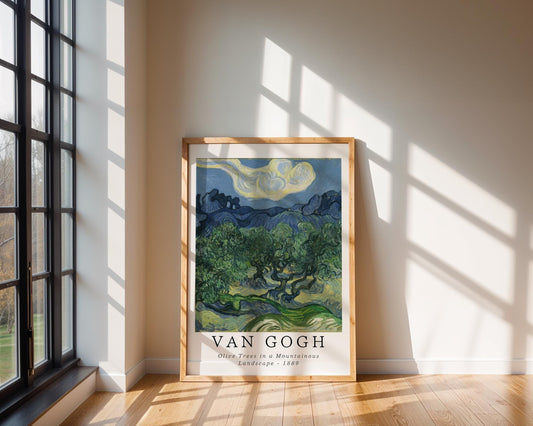 Van Gogh Print | Olive Trees – Vintage Impressionist Mountain Landscape Art wall art print, modern home decor, unframed artwork by Nomad & Nest