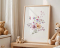 Playroom Ideas | Boho Wildflower Nursery Print | Watercolour Floral Baby Decor wall art print, modern home decor, unframed artwork by Nomad & Nest