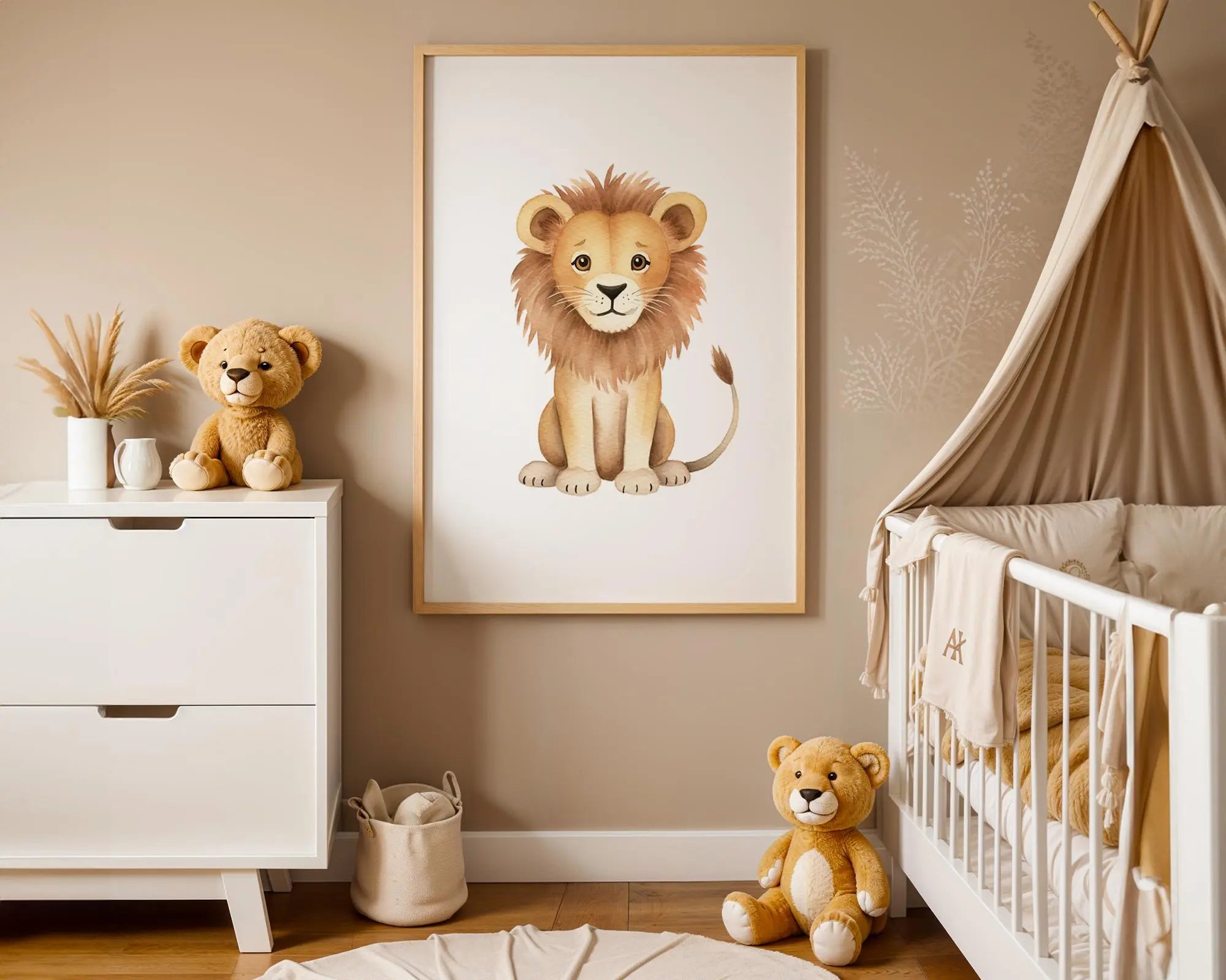 Playroom Ideas | Lion Nursery Wall Art | Safari Animal Baby Print wall art print, modern home decor, unframed artwork by Nomad & Nest