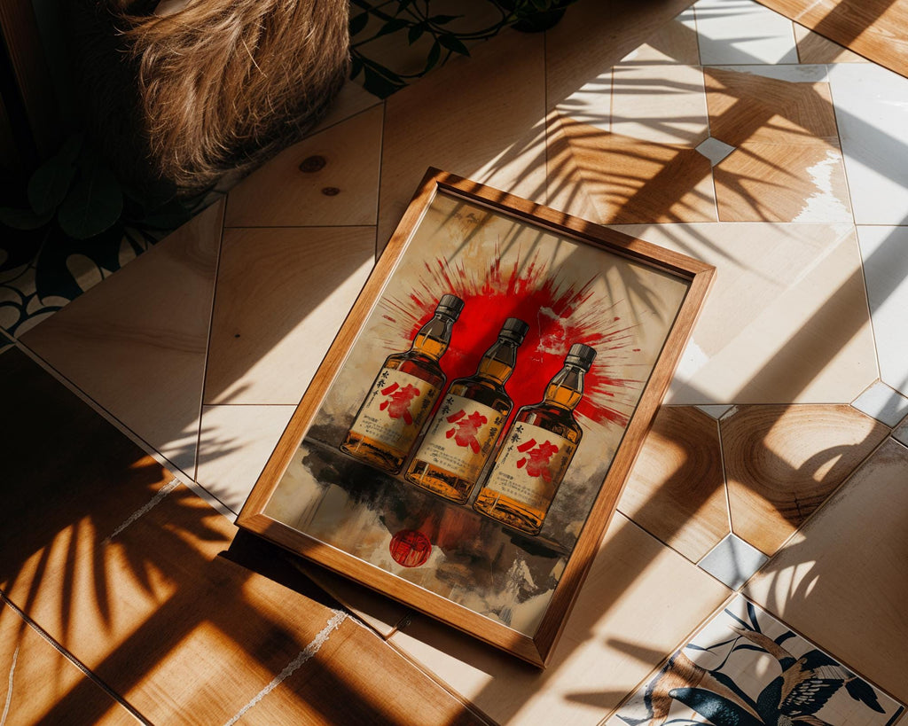 Japanese Poster | Whiskey Art Print – Vintage Liquor Bottle Bar wall art print, modern home decor, unframed artwork by Nomad & Nest