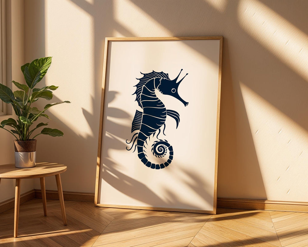 Seahorse Wall Art Print | Modern Marine Decor wall art print, modern home decor, unframed artwork by Nomad & Nest