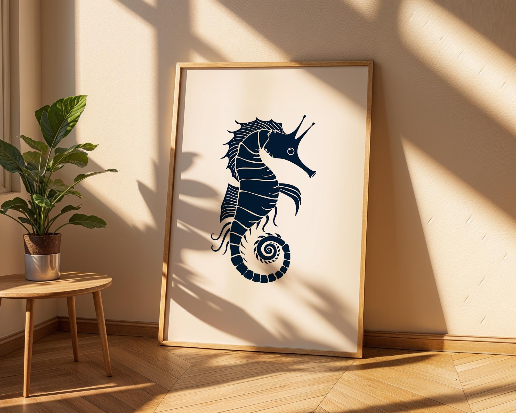 Seahorse Wall Art Print | Modern Marine Decor wall art print, modern home decor, unframed artwork by Nomad & Nest