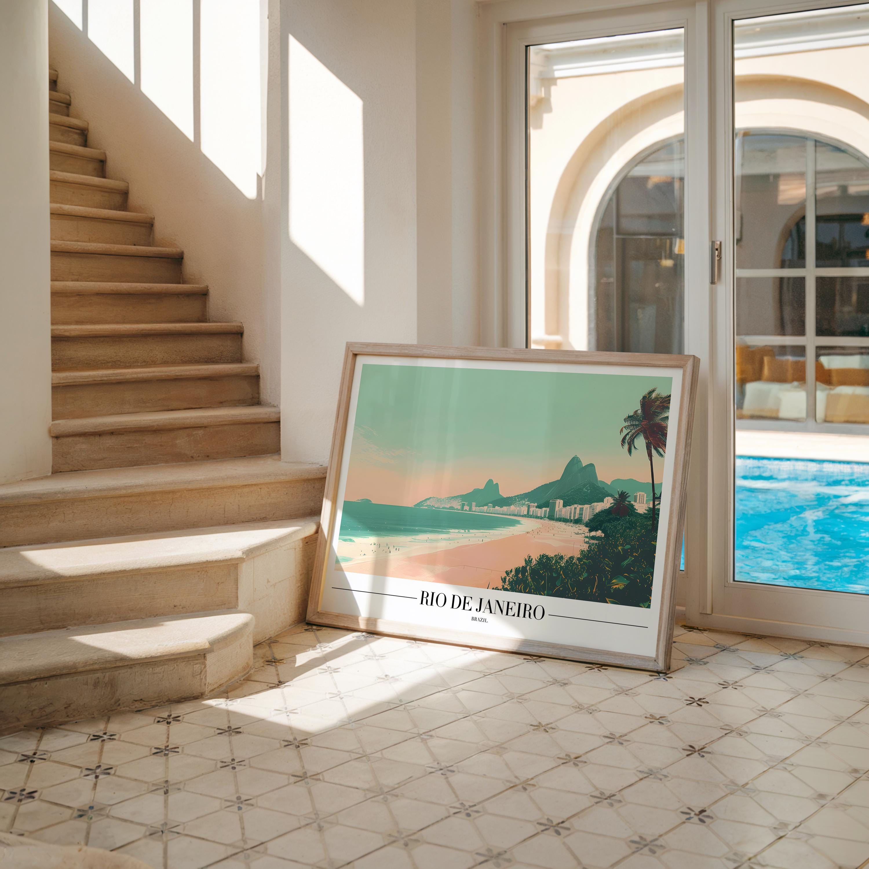 Rio de Janeiro Print | Ipanema Beach, Brazil Travel Poster wall art print, modern home decor, unframed artwork by Nomad & Nest
