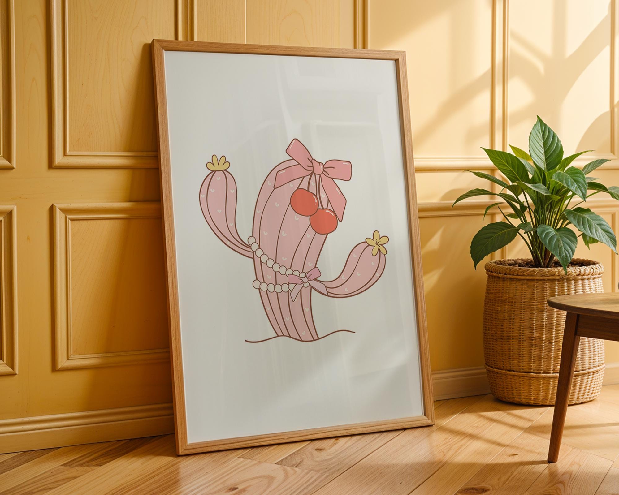 Pink Cactus Print | Western Cowgirl Wall Art wall art print, modern home decor, unframed artwork by Nomad & Nest