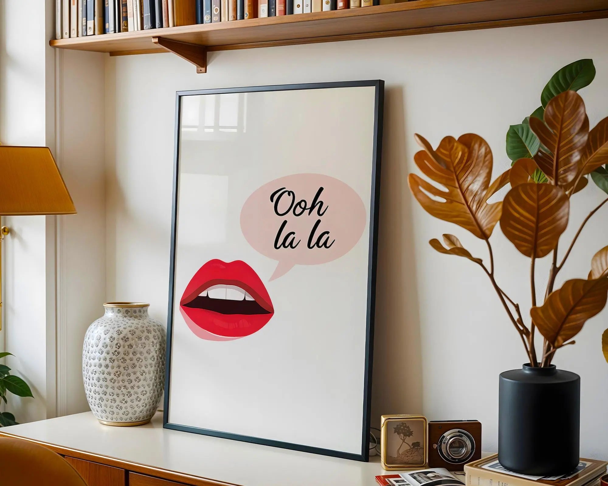 Ooh La La Lips Print | Chic Fashion Wall Art wall art print, modern home decor, unframed artwork by Nomad & Nest