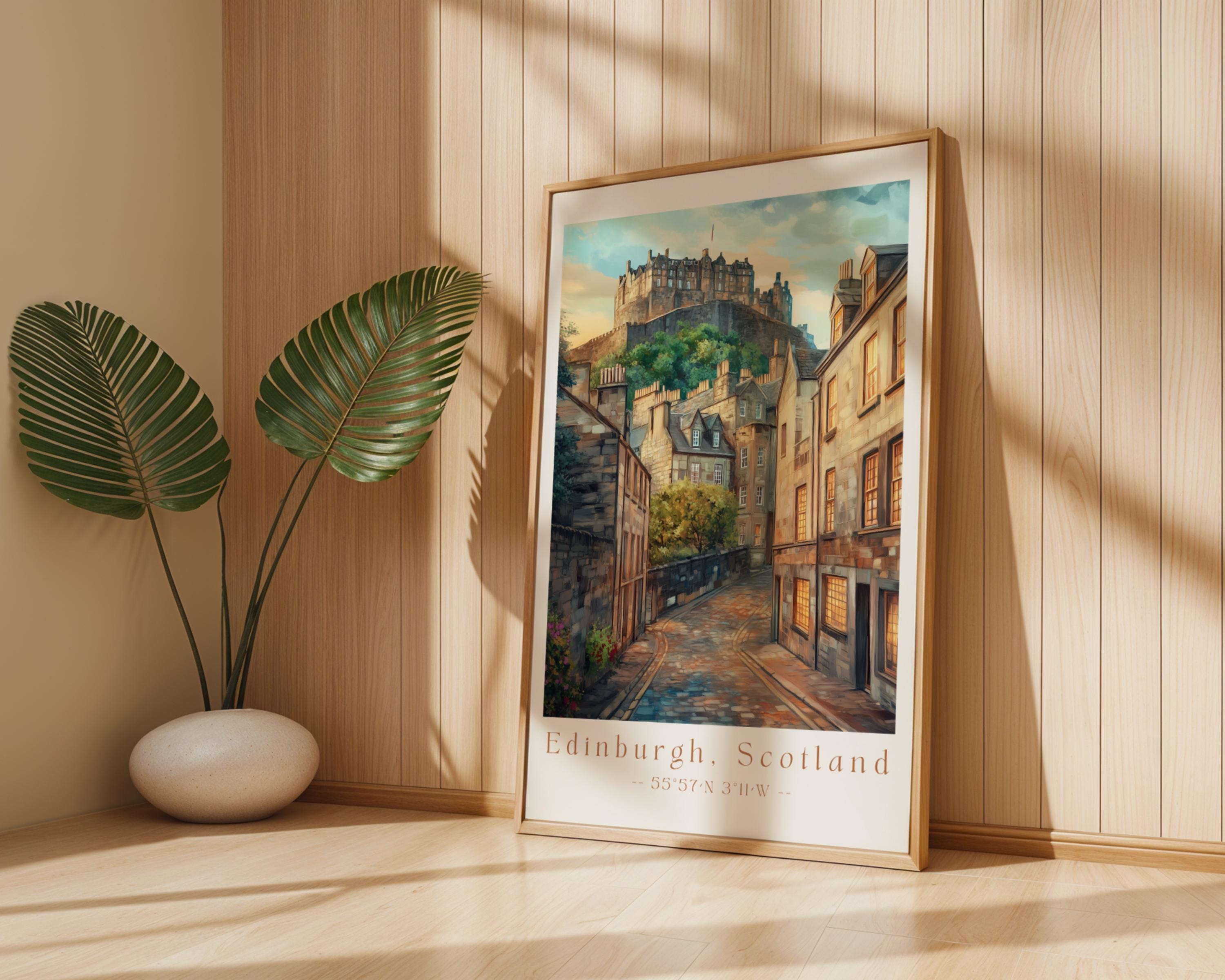 Edinburgh Castle Art Print – Scottish Travel Poster wall art print, modern home decor, unframed artwork by Nomad & Nest