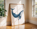 Blue Whale Print | Leaping Whale Poster, Coastal Wall Art wall art print, modern home decor, unframed artwork by Nomad & Nest