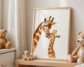 Playroom Ideas | Giraffe Family Nursery Wall Art | Safari Animal Baby Print wall art print, modern home decor, unframed artwork by Nomad & Nest