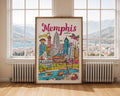 Memphis Travel Poster | Colorful Cityscape Art Print wall art print, modern home decor, unframed artwork by Nomad & Nest