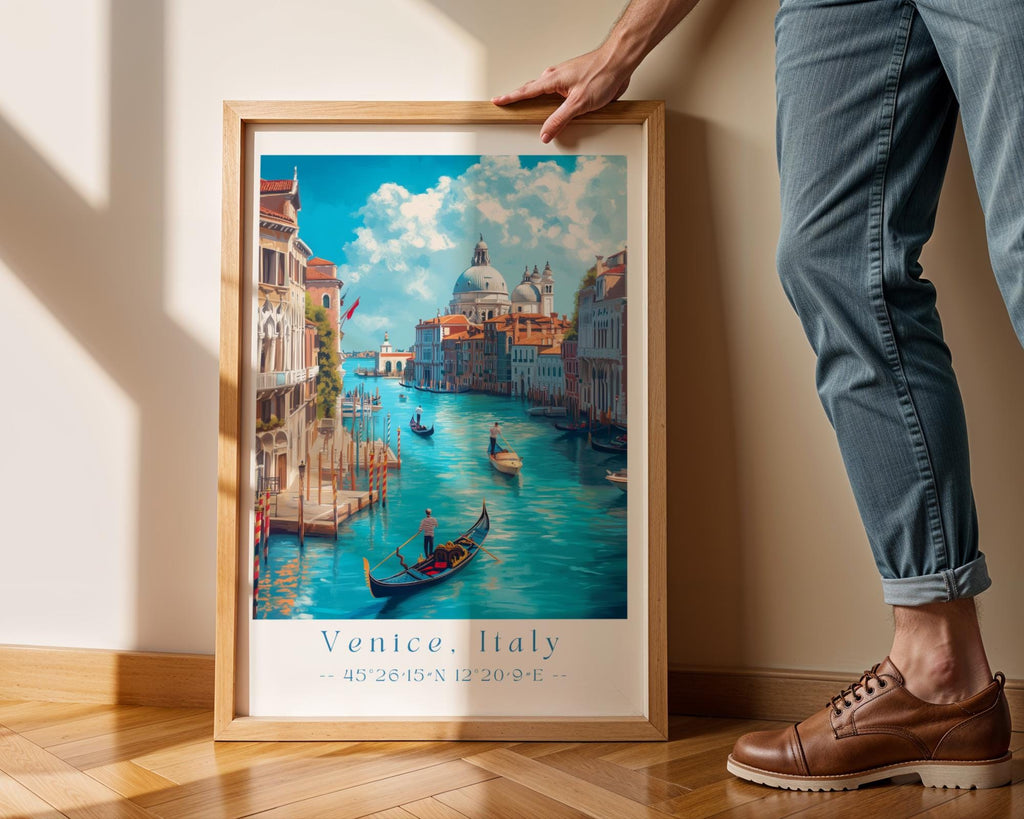 Venice Italy Print | Grand Canal Gondola, Italian Travel Poster wall art print, modern home decor, unframed artwork by Nomad & Nest