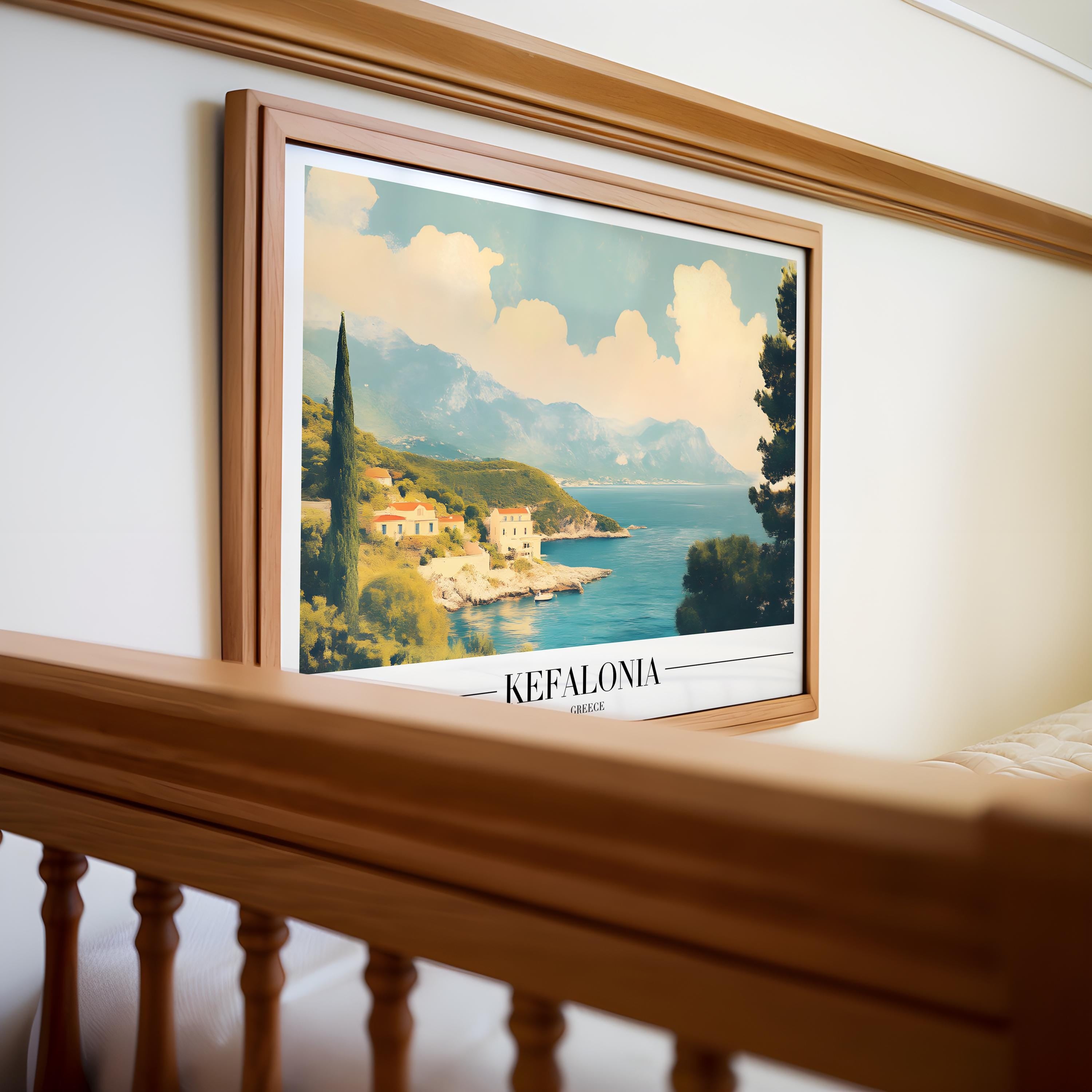 Kefalonia Greece Travel Poster | Island Coastal Wall Art wall art print, modern home decor, unframed artwork by Nomad & Nest