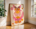 Geometric Butterfly Print | Vibrant Pink & Orange Wall Art wall art print, modern home decor, unframed artwork by Nomad & Nest