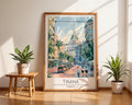 Tirana Albania Travel Poster | Vibrant Cityscape Art Print wall art print, modern home decor, unframed artwork by Nomad & Nest