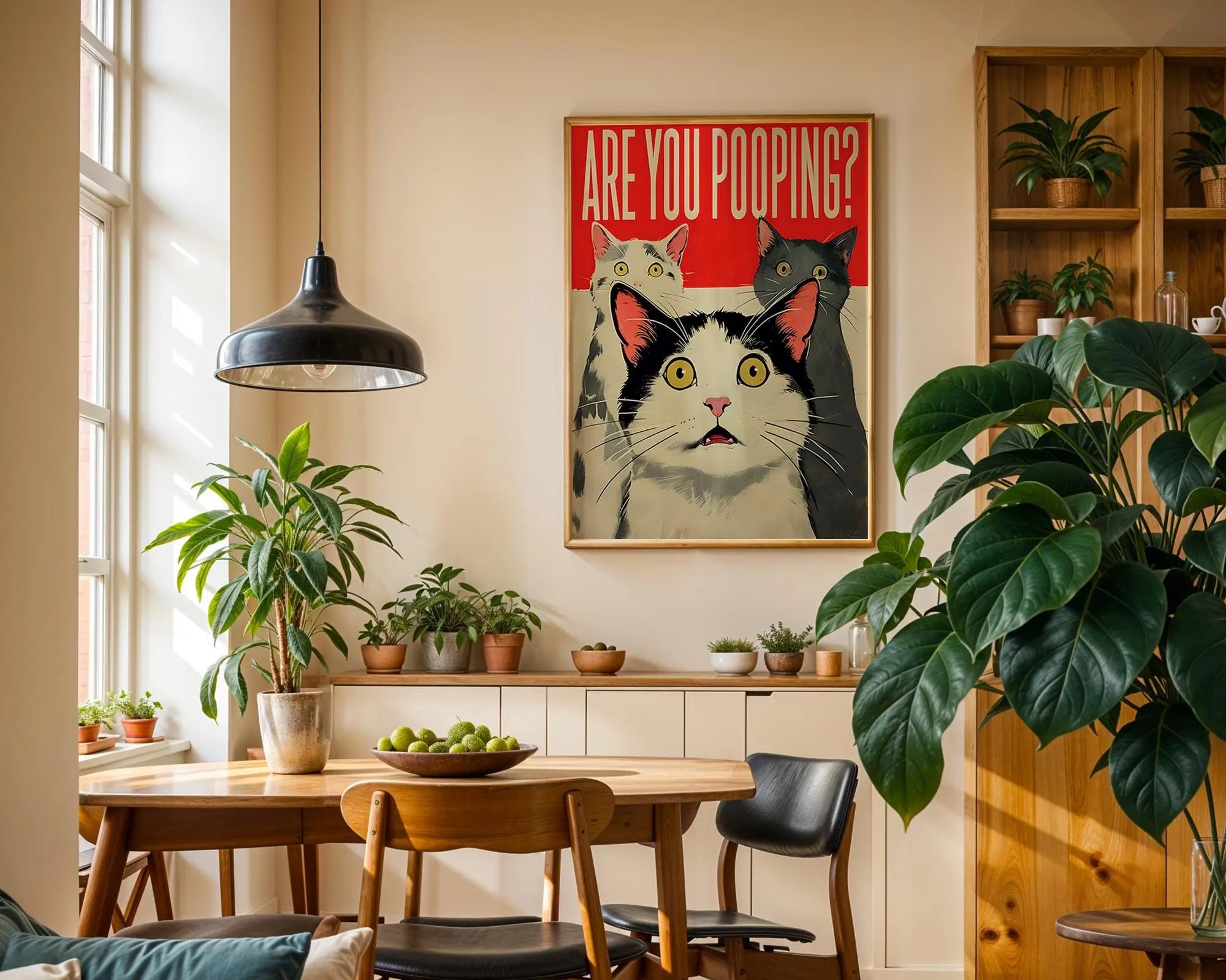 Funny Cat Bathroom Art | Viral Pet Humor Print wall art print, modern home decor, unframed artwork by Nomad & Nest