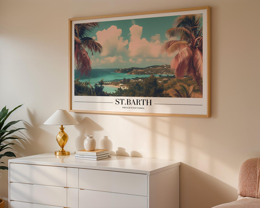 St. Barth Travel Poster | French Caribbean Island Art Print wall art print, modern home decor, unframed artwork by Nomad & Nest