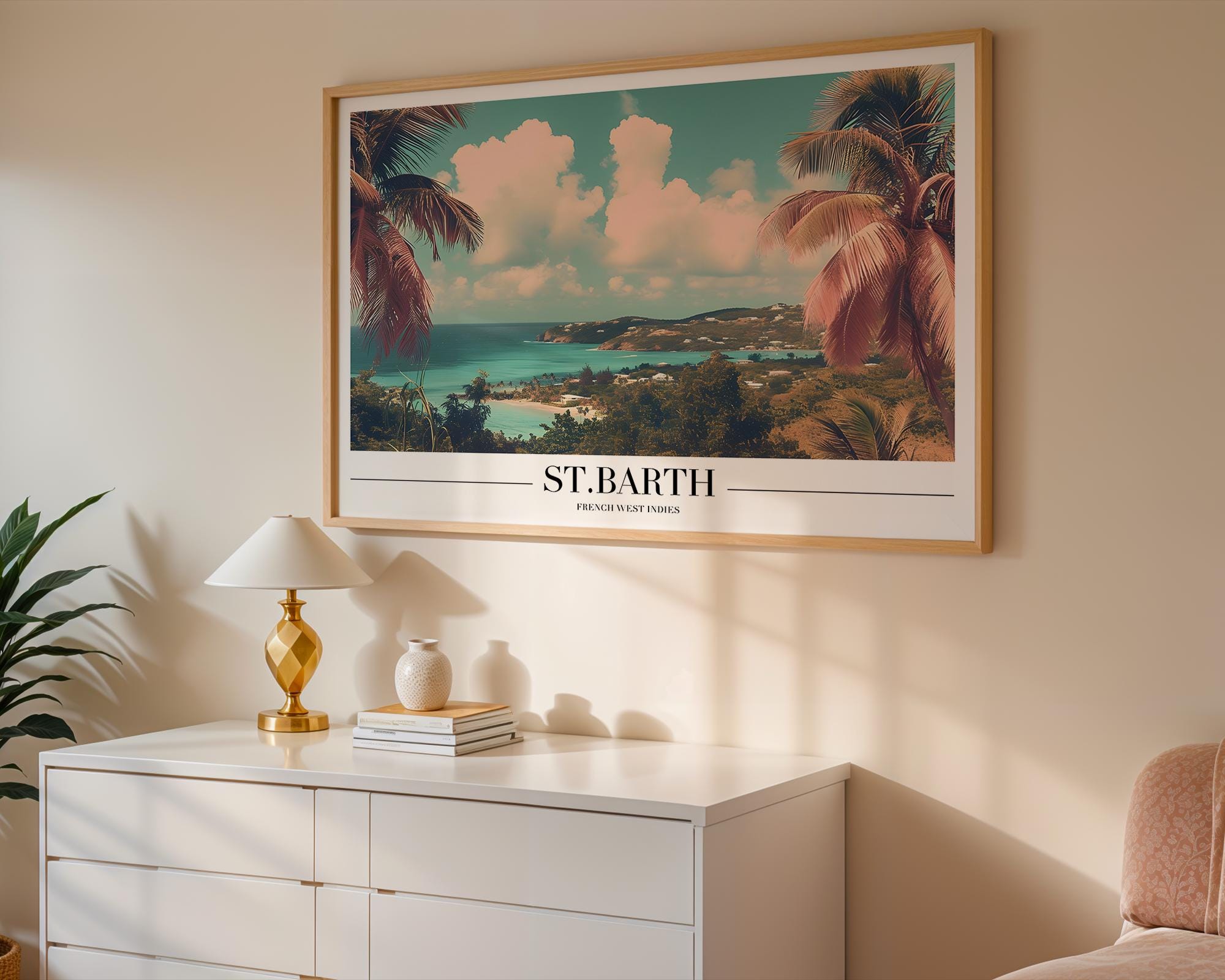 St. Barth Travel Poster | French Caribbean Island Art Print wall art print, modern home decor, unframed artwork by Nomad & Nest