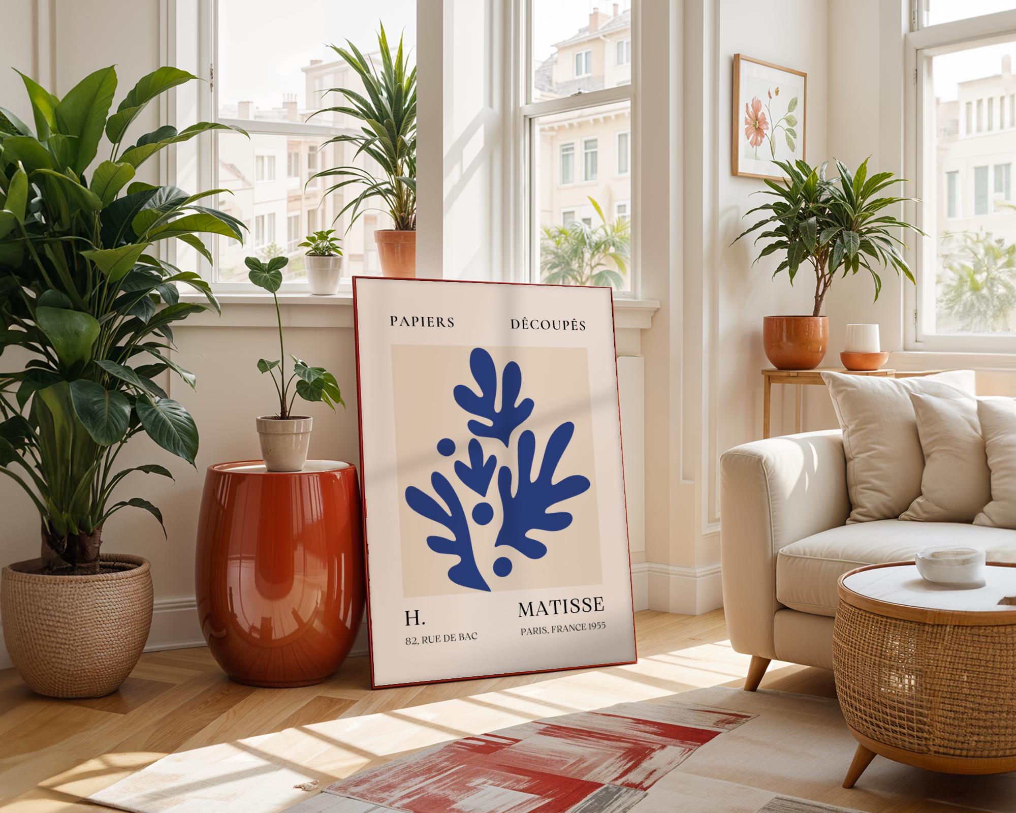 Henri Matisse Print | Blue Abstract  Art  | French Papiers Découpés Style wall art print, modern home decor, unframed artwork by Nomad & Nest