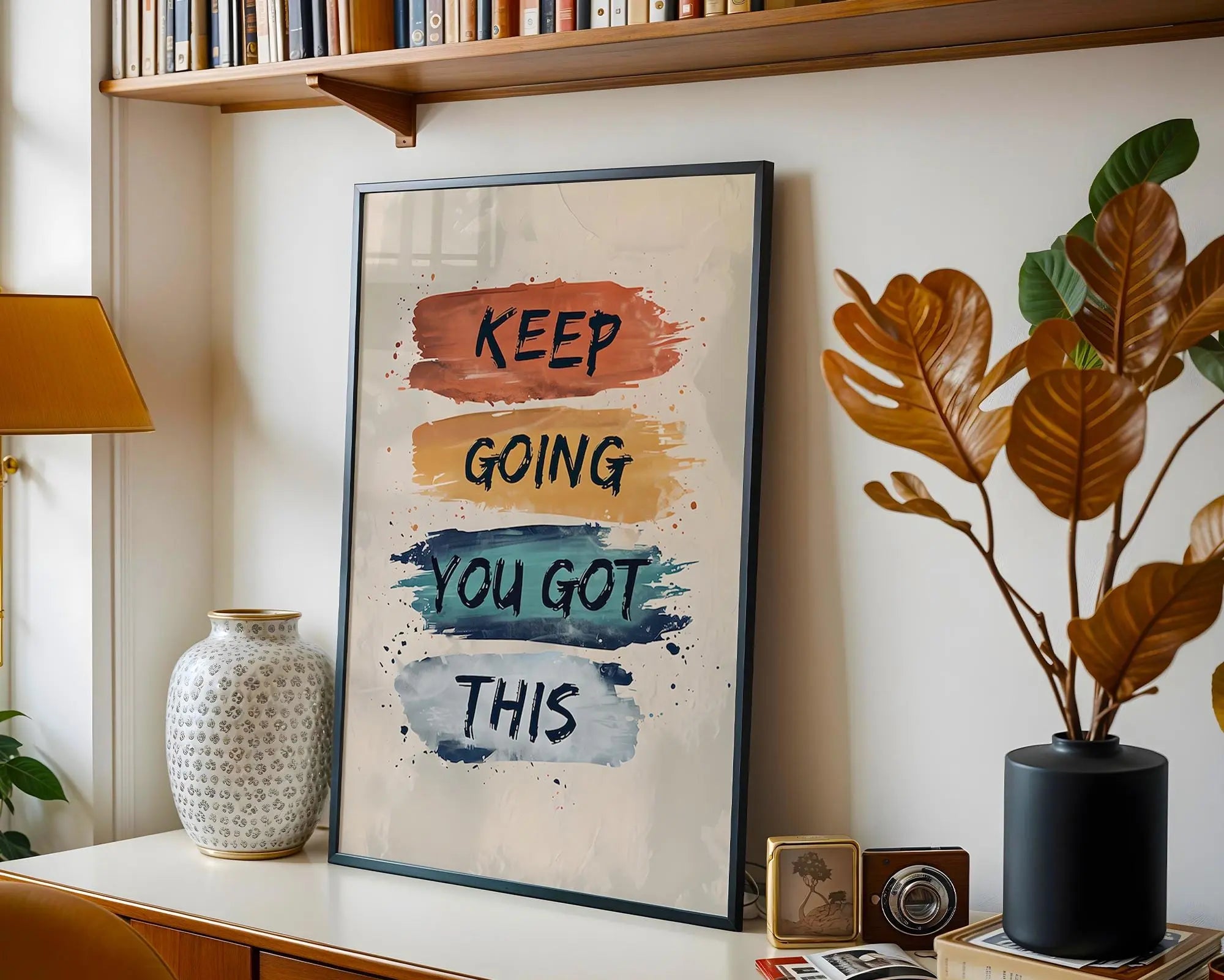 Keep Going Wall Art | Brush Stroke Quote, Modern Print wall art print, modern home decor, unframed artwork by Nomad & Nest