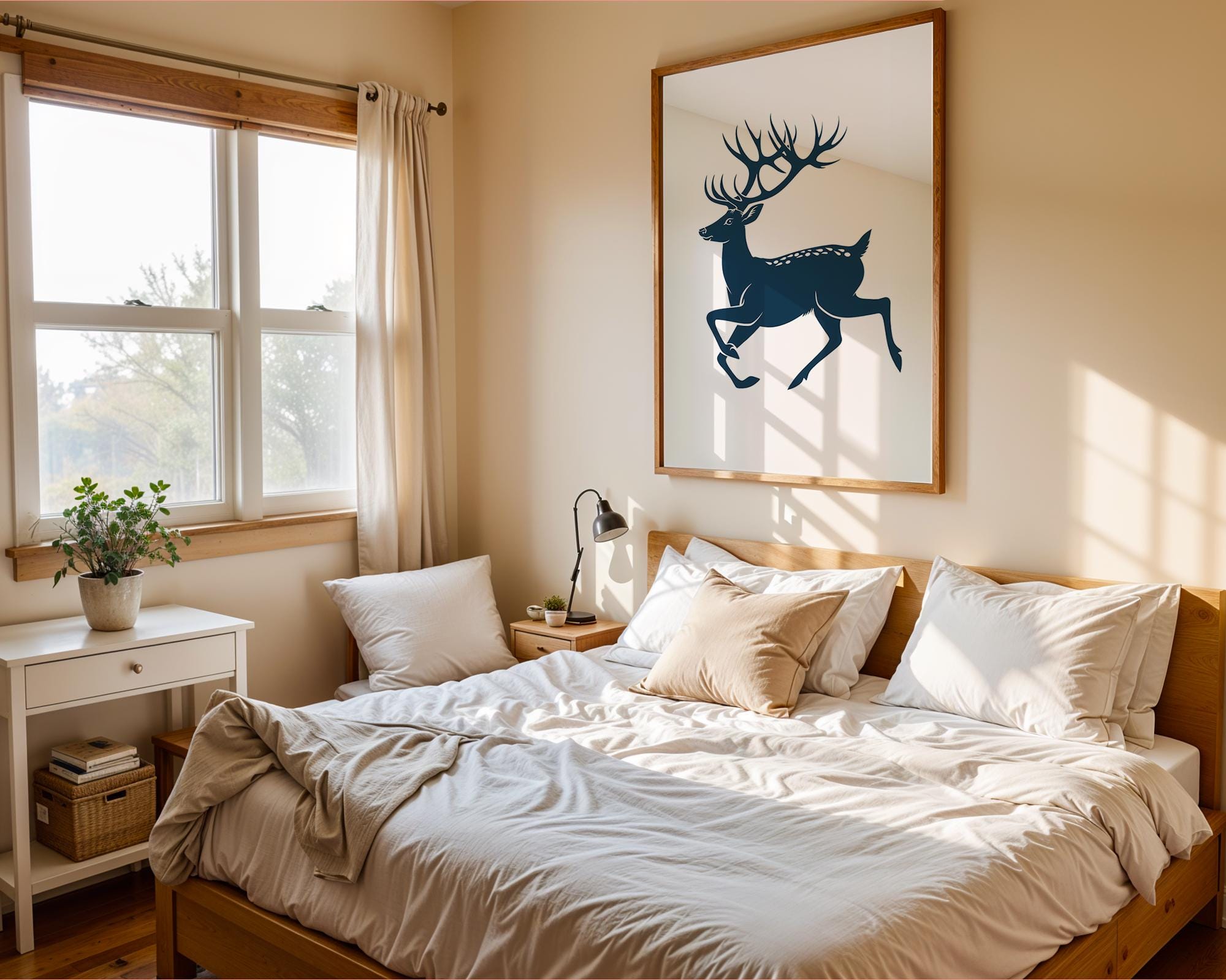 Minimalist Deer Art Print, Wildlife Illustration, Nature Decor wall art print, modern home decor, unframed artwork by Nomad & Nest