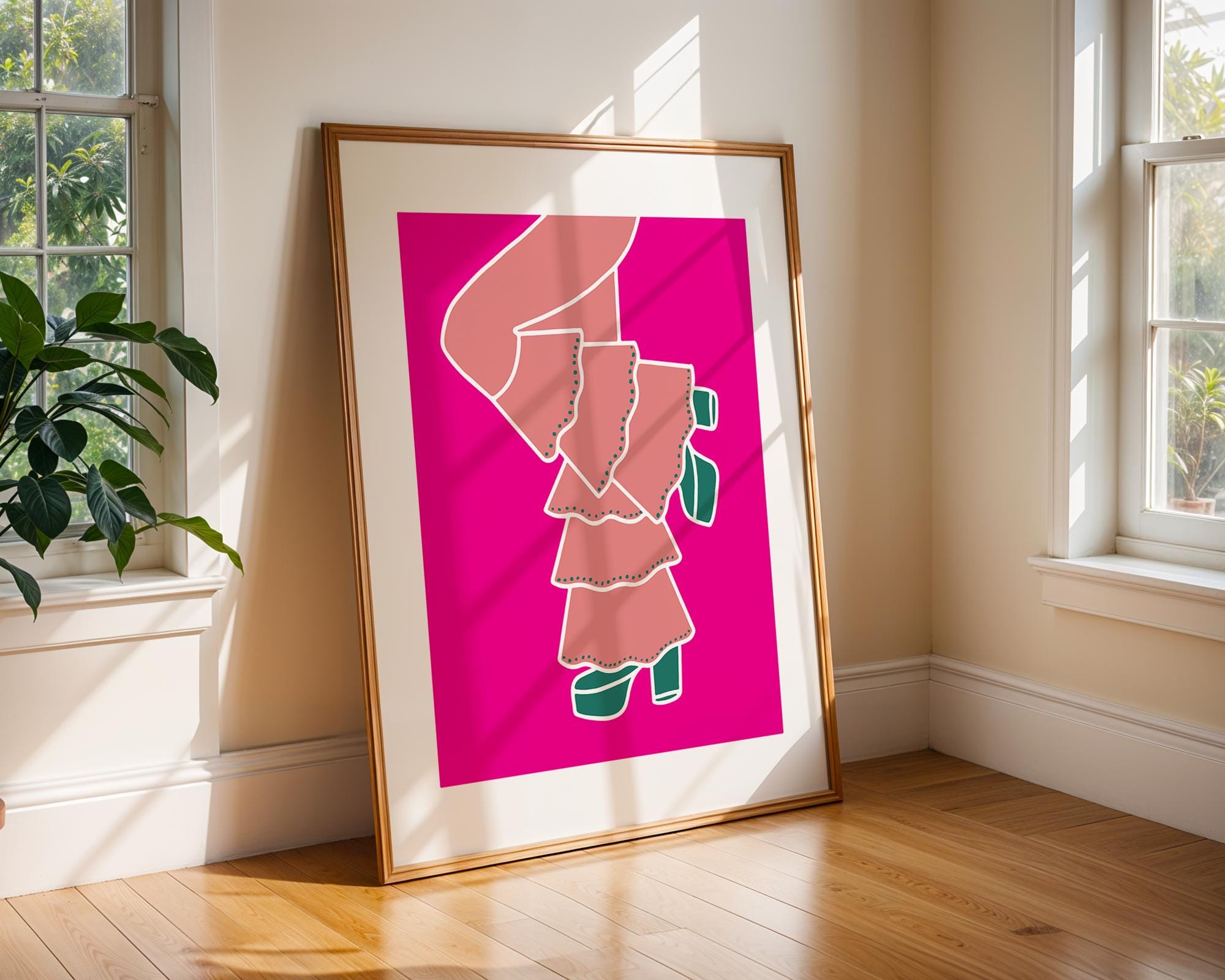 Pink Platform Heels Art Print | 70s Fashion Poster wall art print, modern home decor, unframed artwork by Nomad & Nest