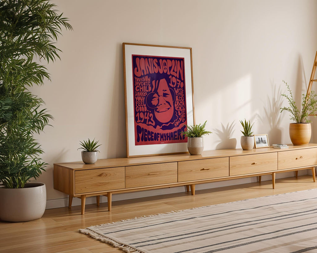 Modern Pop Art | Janis Joplin Psychedelic  Poster | 1970s Retro Music Print wall art print, modern home decor, unframed artwork by Nomad & Nest