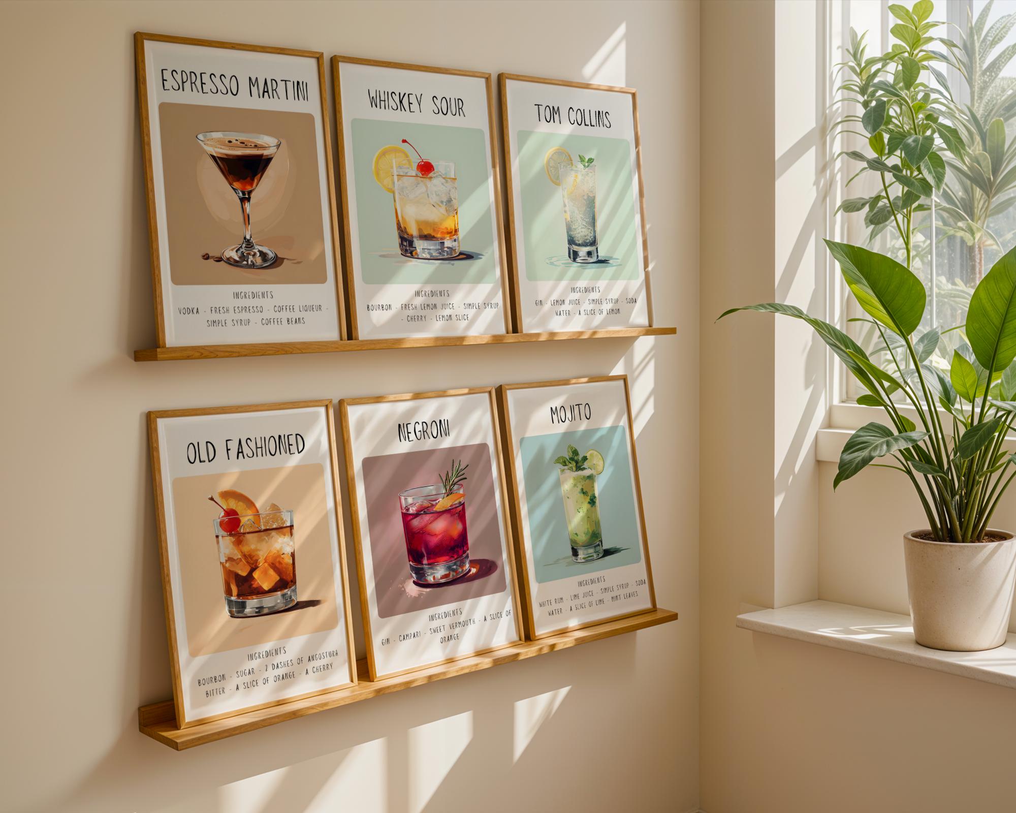 Whiskey Sour Cocktail Art Print | Minimalist Bar Cart Decor wall art print, modern home decor, unframed artwork by Nomad & Nest