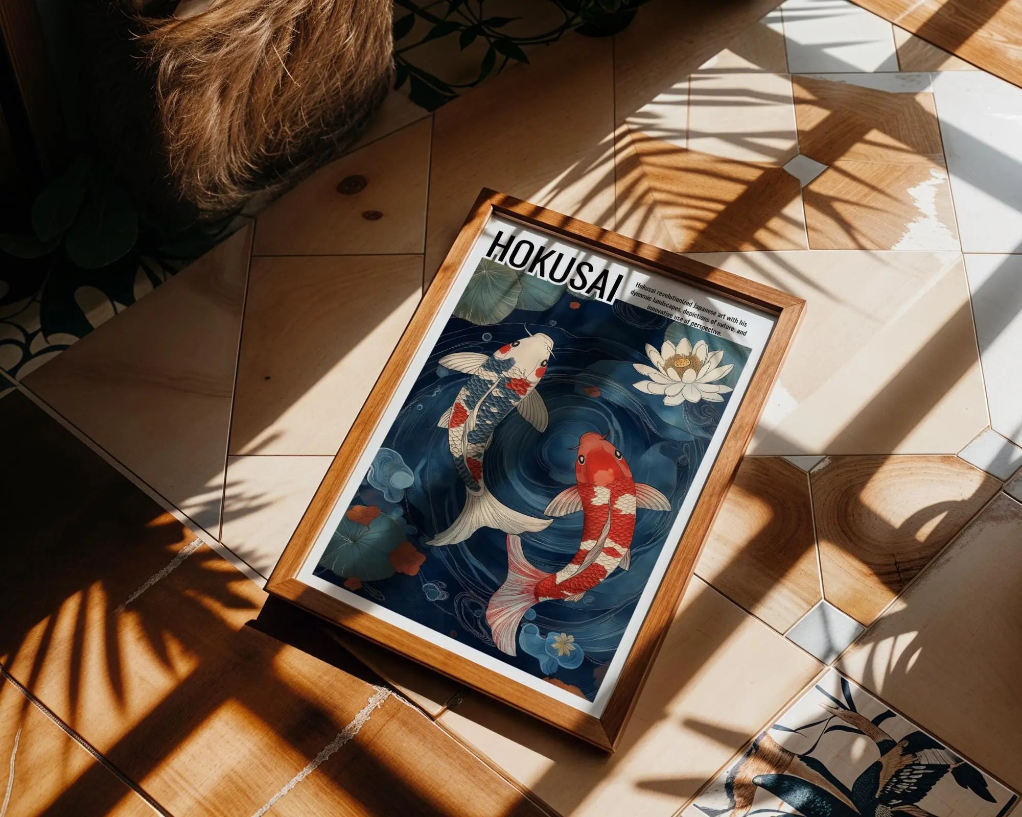 Japanese Poster | Koi Fish Art Print -  Hokusai Style Zen Decor wall art print, modern home decor, unframed artwork by Nomad & Nest