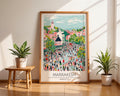 Marrakesh Morocco Art Print | Vibrant North African Travel Poster wall art print, modern home decor, unframed artwork by Nomad & Nest
