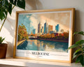 Melbourne Australia Skyline Art Print | Modern Travel Poster wall art print, modern home decor, unframed artwork by Nomad & Nest
