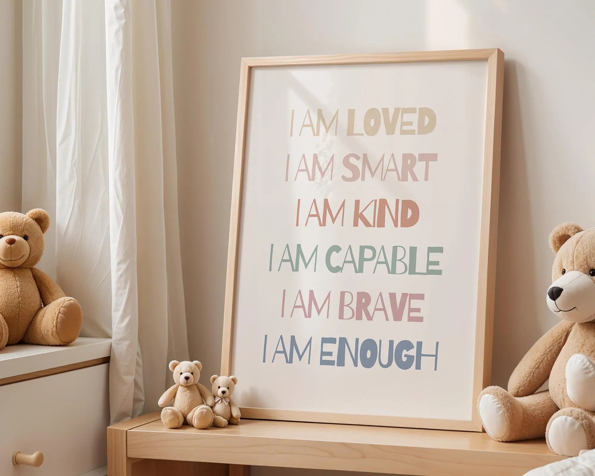 Playroom Ideas | Positive Affirmations Nursery Print | Kids Wall Art wall art print, modern home decor, unframed artwork by Nomad & Nest