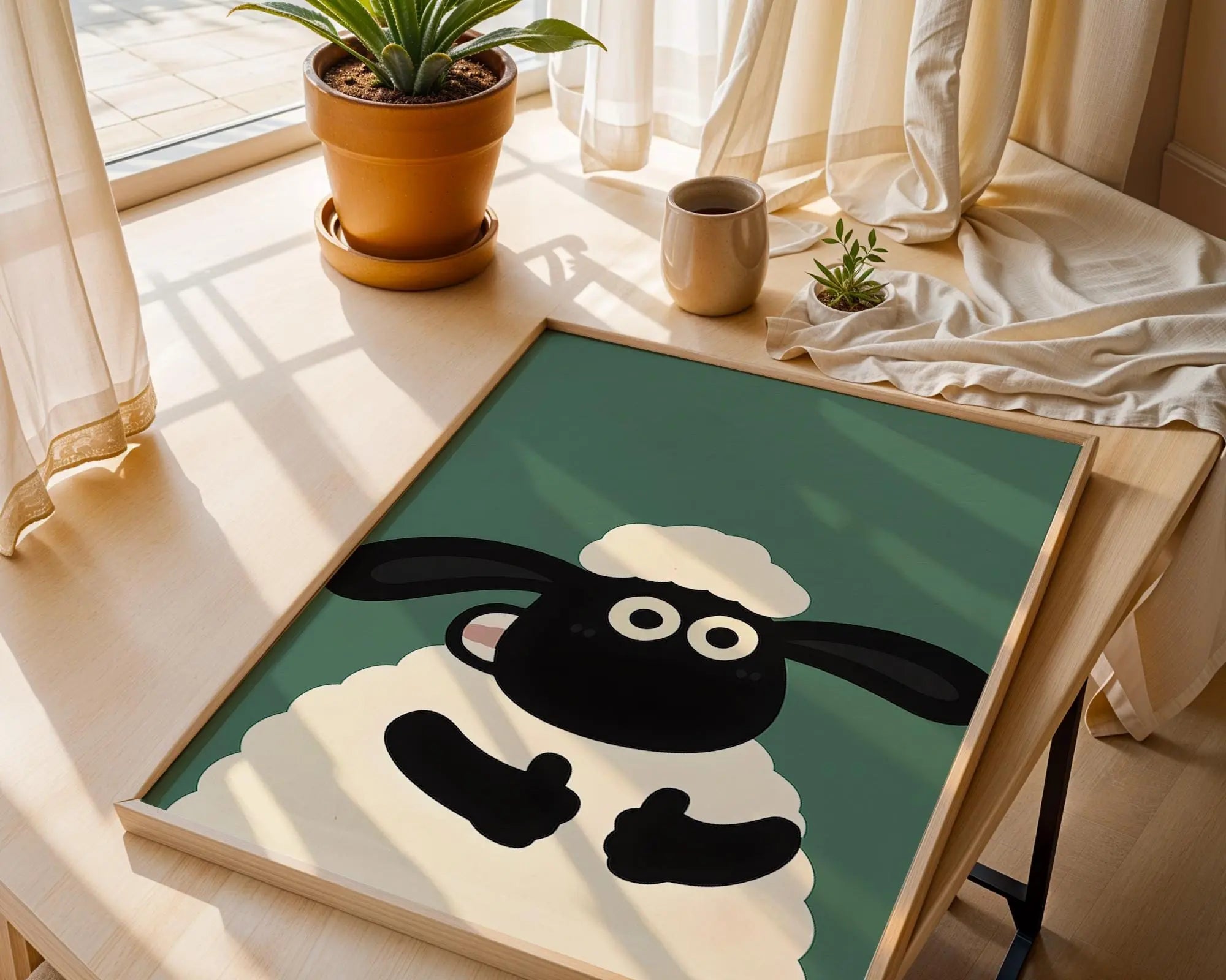 Minimalist Sheep Art Print | Scandinavian Nursery Decor wall art print, modern home decor, unframed artwork by Nomad & Nest