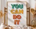 Positive Emotion | You Can Do It Wall Art | Retro Typography Print Motivational wall art print, modern home decor, unframed artwork by Nomad & Nest