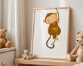 Playroom Ideas | Climbing Monkey Nursery Wall Art | Cute Animal Baby Print wall art print, modern home decor, unframed artwork by Nomad & Nest
