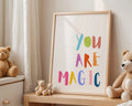 Playroom Ideas | You Are Magic Nursery Wall Art | Playful Quote Baby Print wall art print, modern home decor, unframed artwork by Nomad & Nest