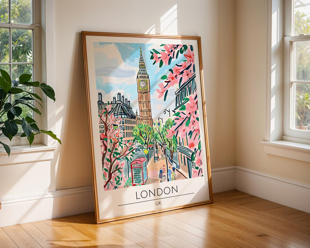 London Travel Poster | Big Ben Architecture Art Print wall art print, modern home decor, unframed artwork by Nomad & Nest