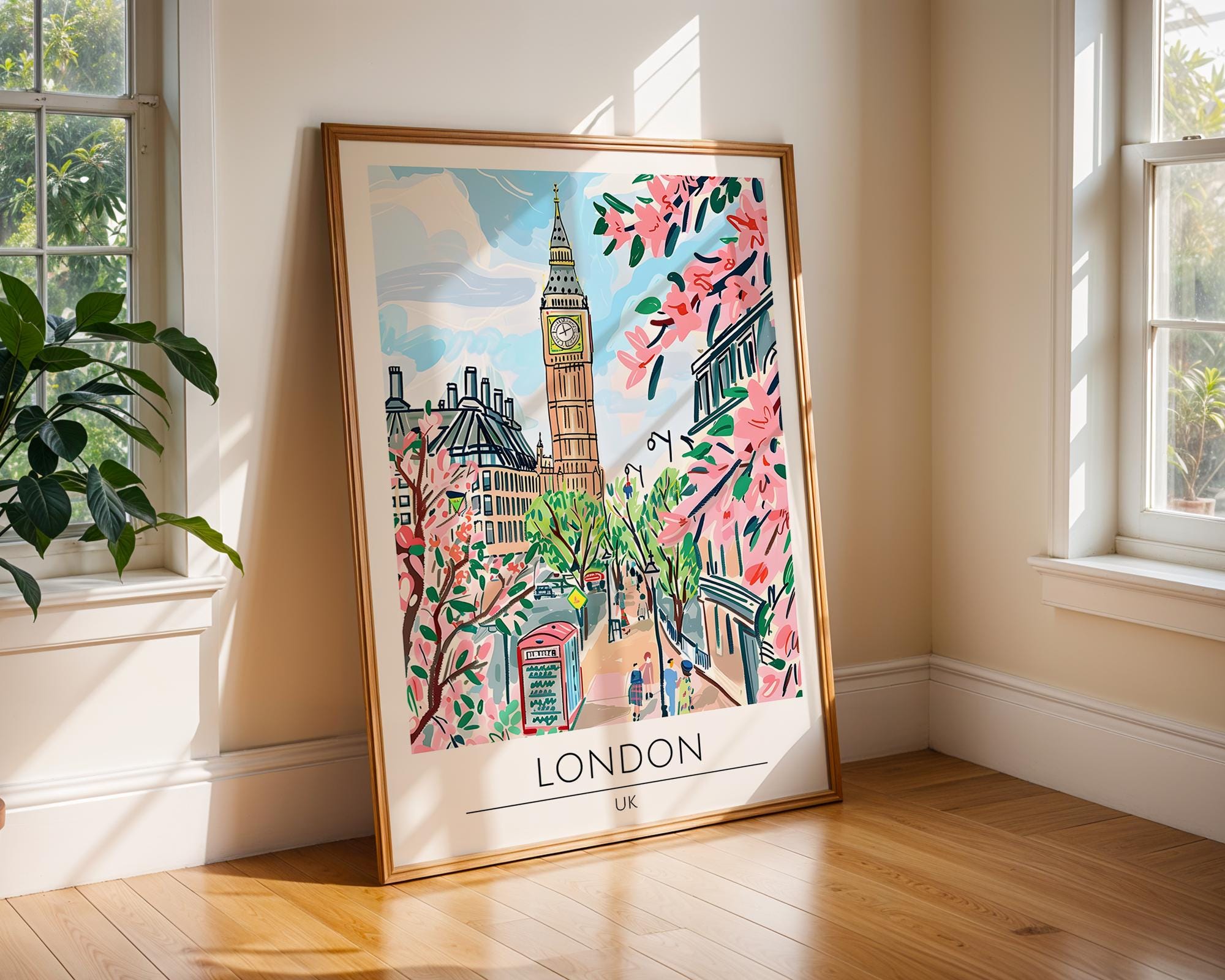London Travel Poster | Big Ben Architecture Art Print wall art print, modern home decor, unframed artwork by Nomad & Nest