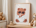 Playroom Ideas | Cool Bear Nursery Wall Art | Modern Character Illustration wall art print, modern home decor, unframed artwork by Nomad & Nest