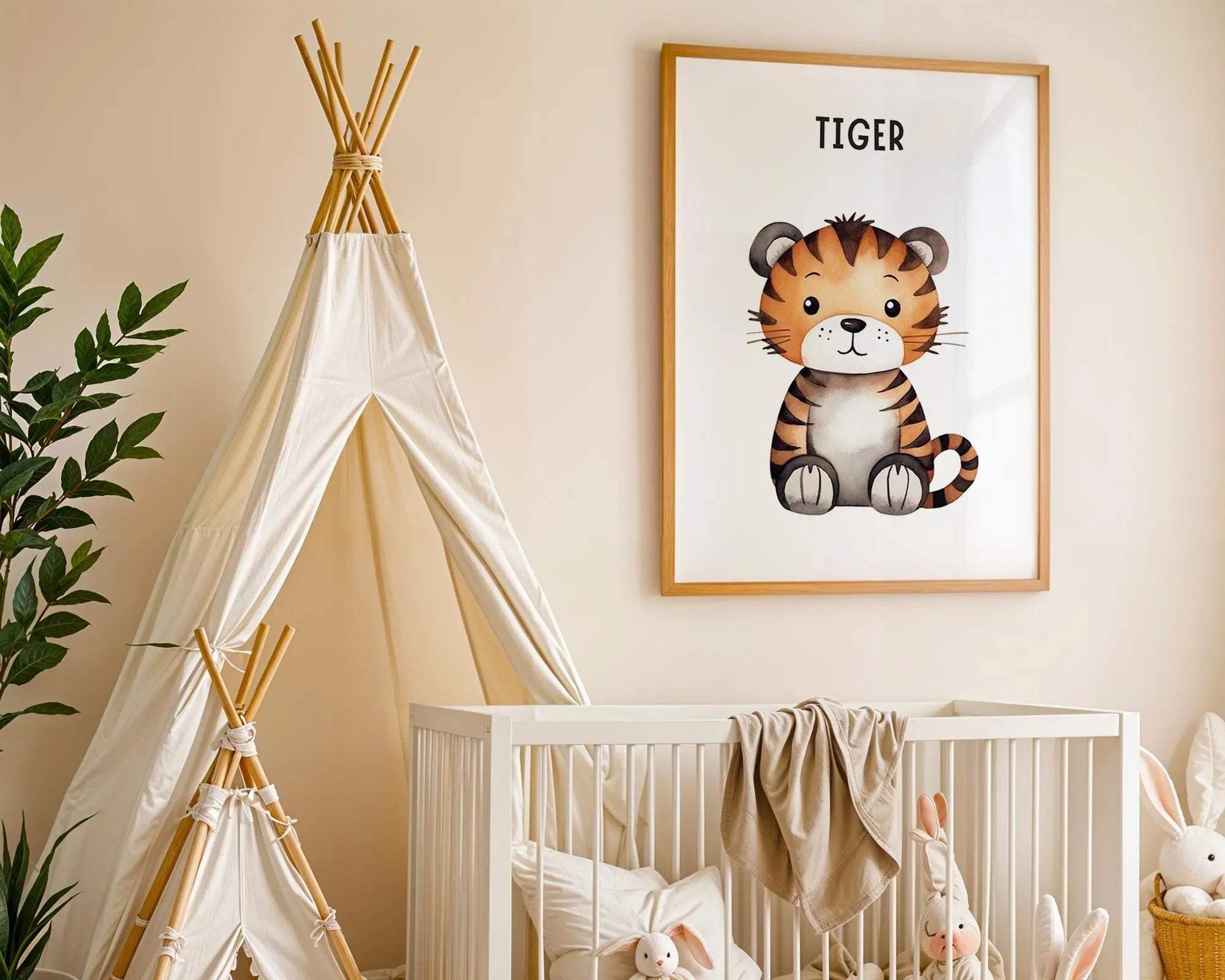 Playroom Ideas | Tiger Nursery Wall Art | Safari Animal Baby Print wall art print, modern home decor, unframed artwork by Nomad & Nest