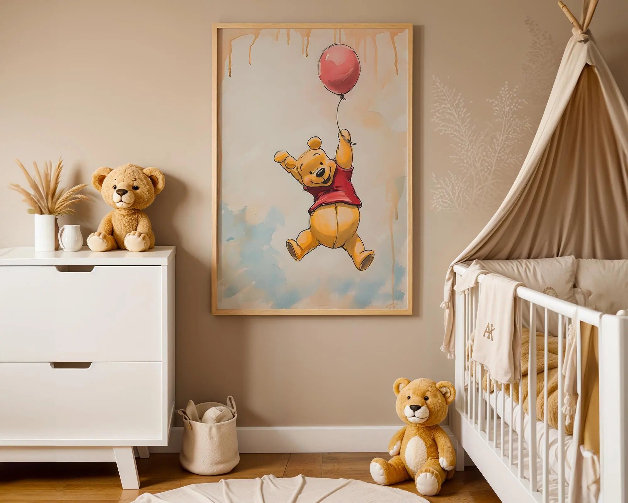 Playroom Ideas | Playful Bear Nursery Wall Art | Storybook Animal Baby Print wall art print, modern home decor, unframed artwork by Nomad & Nest