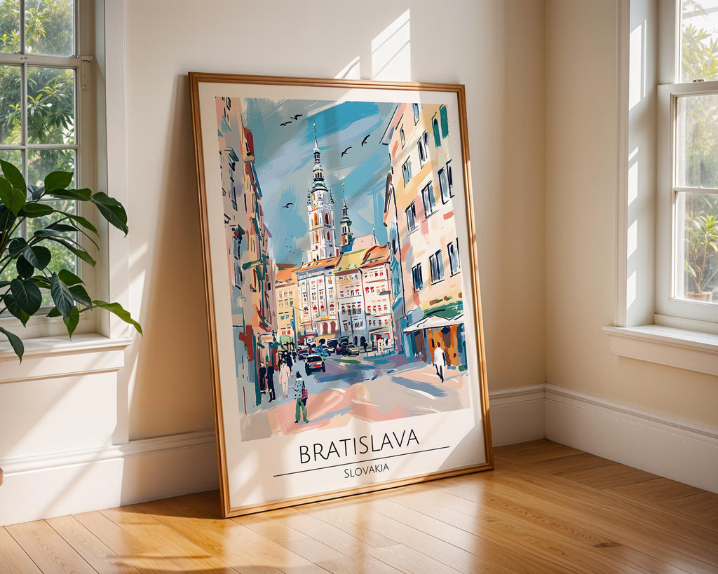 Bratislava Travel Print | European City Architecture Poster wall art print, modern home decor, unframed artwork by Nomad & Nest